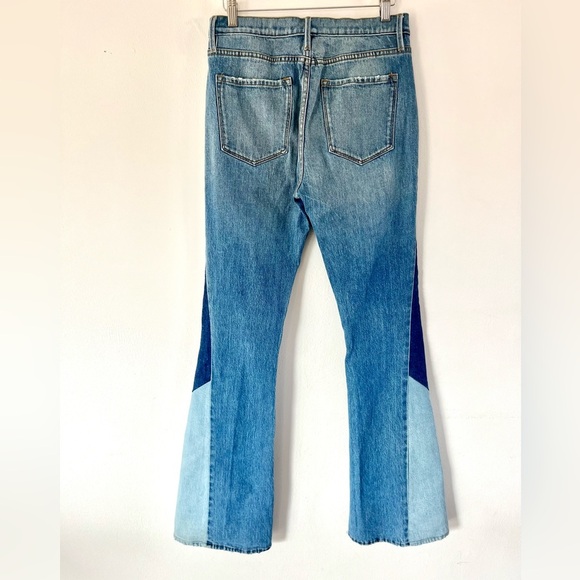 Frame Denim Le High Flare Diagonal Block Cuff Kingsley Wash Jeans Size 26 - Picture 9 of 13